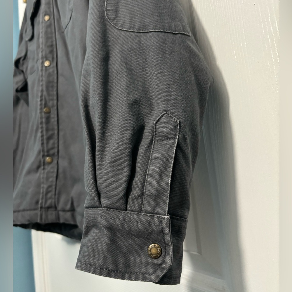 Gray Button/Zip-Up Collared Coat - image 3